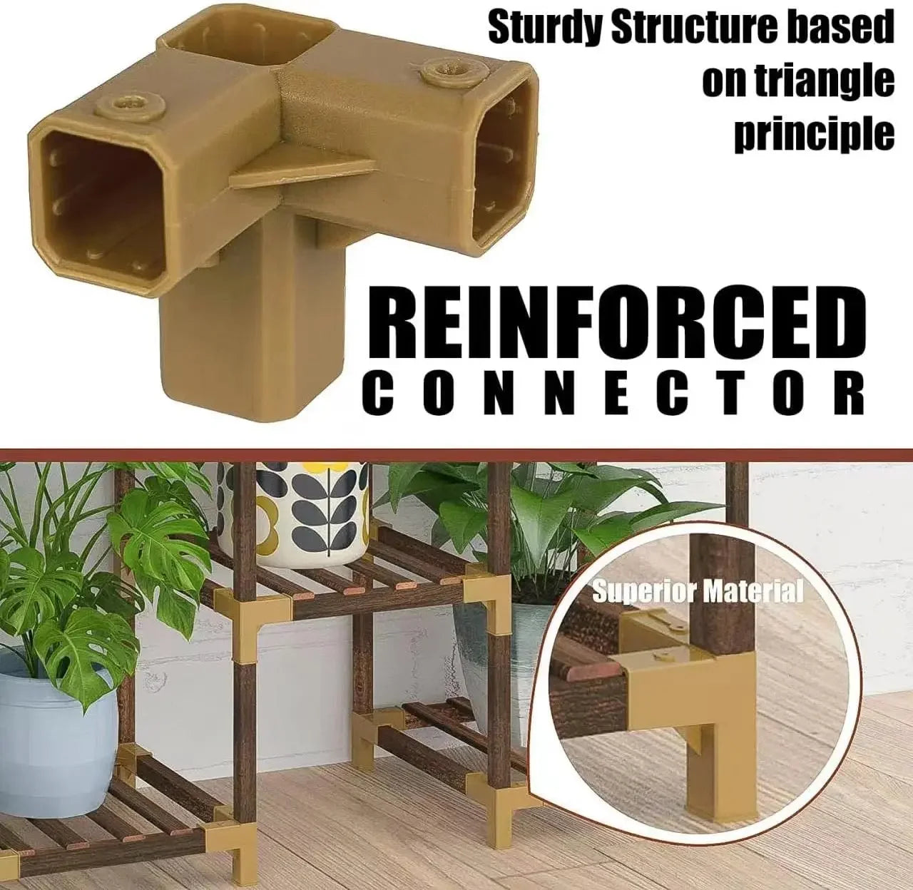 17-Tier Staggered Wooden Indoor Plant Stand