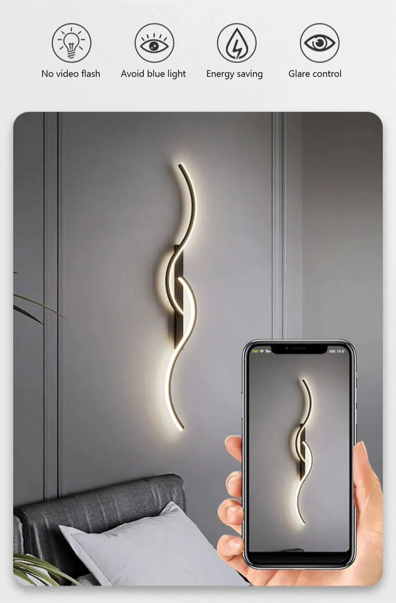 Modern Minimalist S-Shaped Wall Sconce