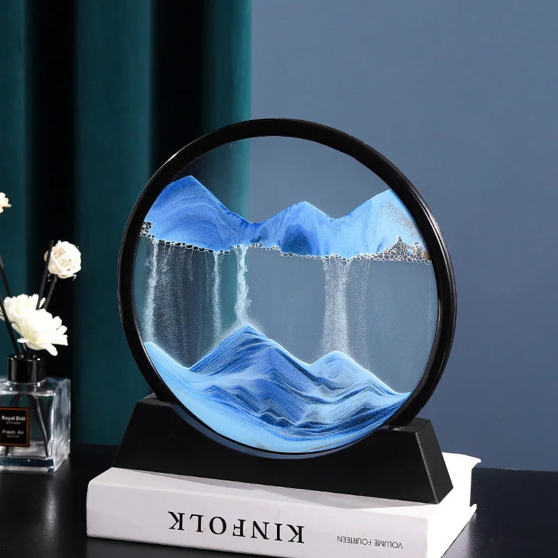 3D Round Moving Sand Hourglass