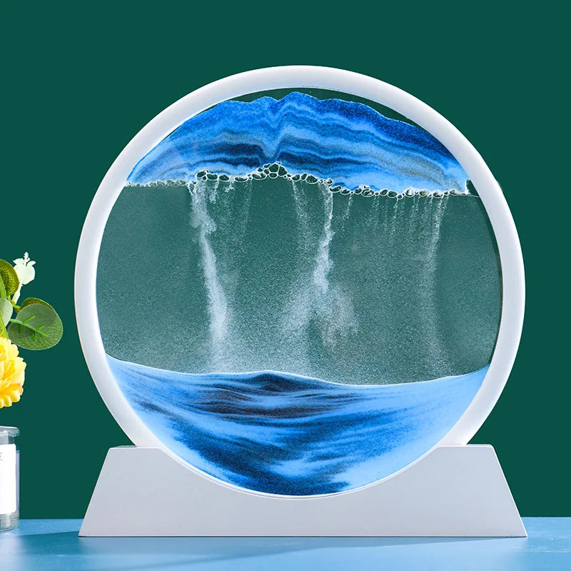 3D Round Moving Sand Hourglass