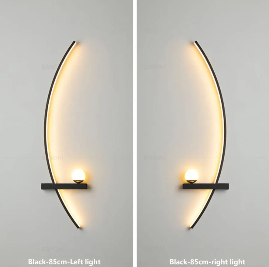 Nordic LED Modern Curved Wall Lamp