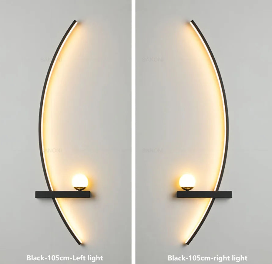 Nordic LED Modern Curved Wall Lamp