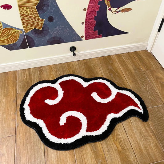 Anime Red Cloud Tufted Bedroom Rug