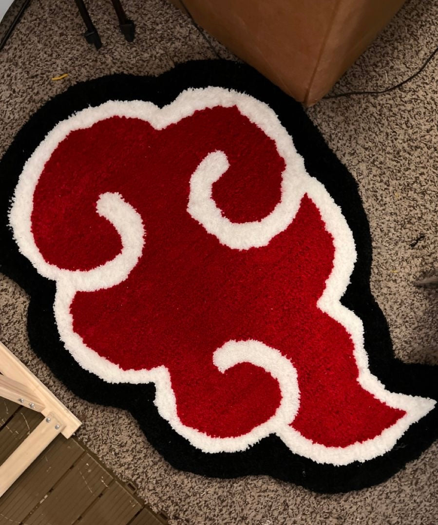 Anime Red Cloud Tufted Bedroom Rug