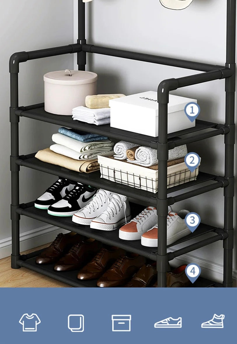 Multi-layer Shoe, Jacket and Hat Rack