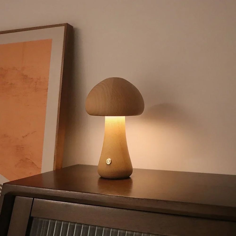 Wooden Mushroom Night Light