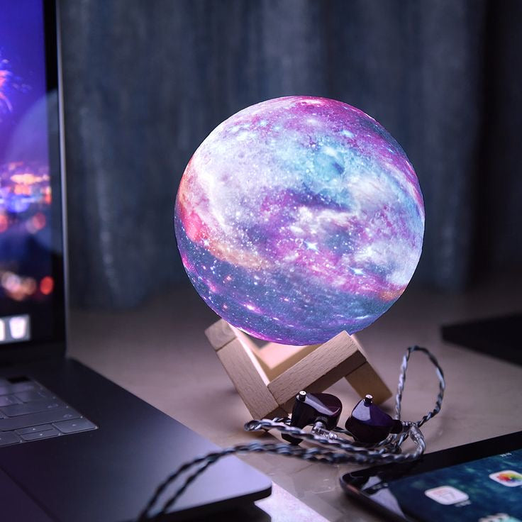 3D Galaxy Moon Lamp