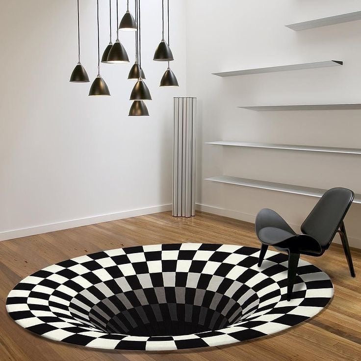 3D Illusion Chequered Rug