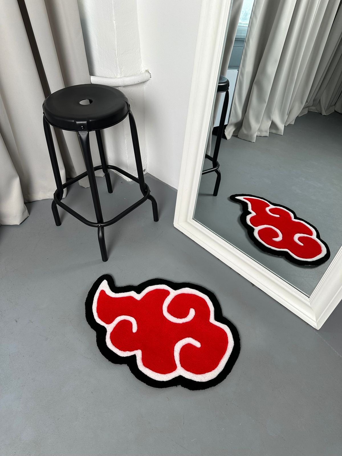 Anime Red Cloud Tufted Bedroom Rug