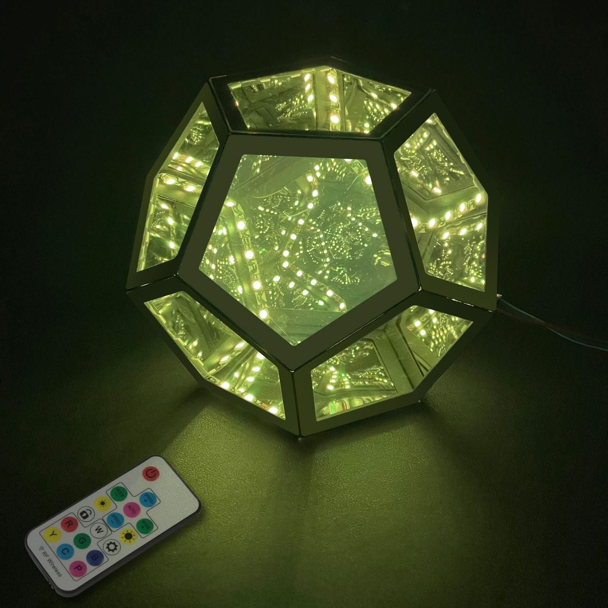 Large Remote Control Infinity Dodecahedron Lamp