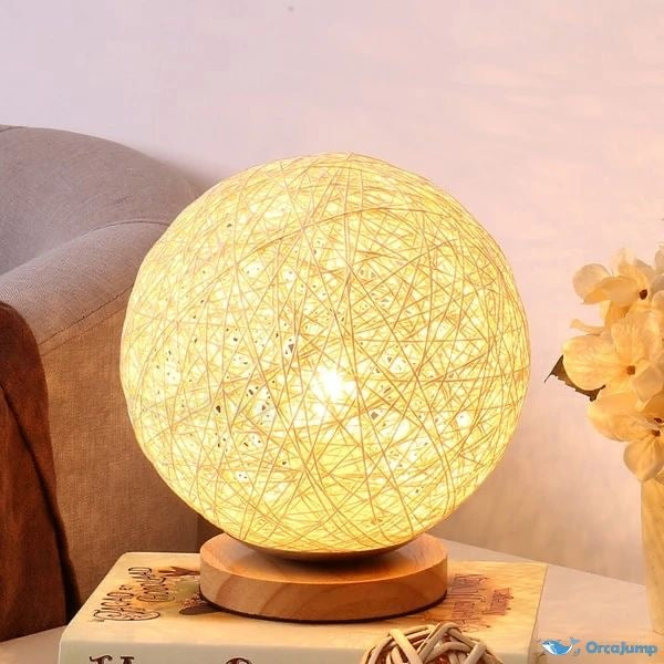 Rattan Ball Bedside Lamp