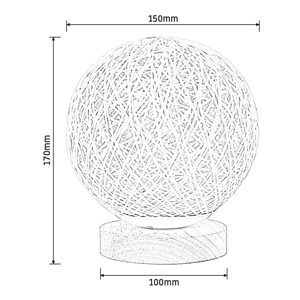 Rattan Ball Bedside Lamp