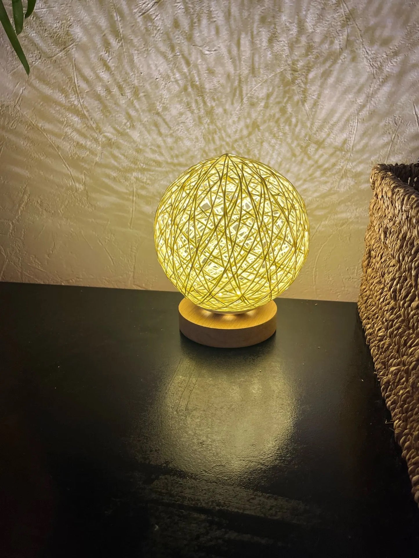 Rattan Ball Bedside Lamp