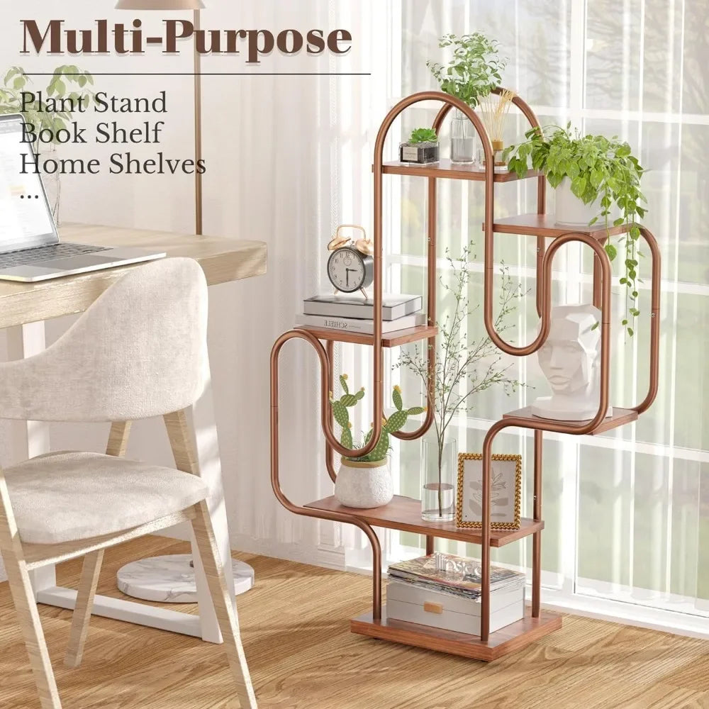 Large Irregular Heavy-Duty Copper Cactus Shelves (6-Tier)