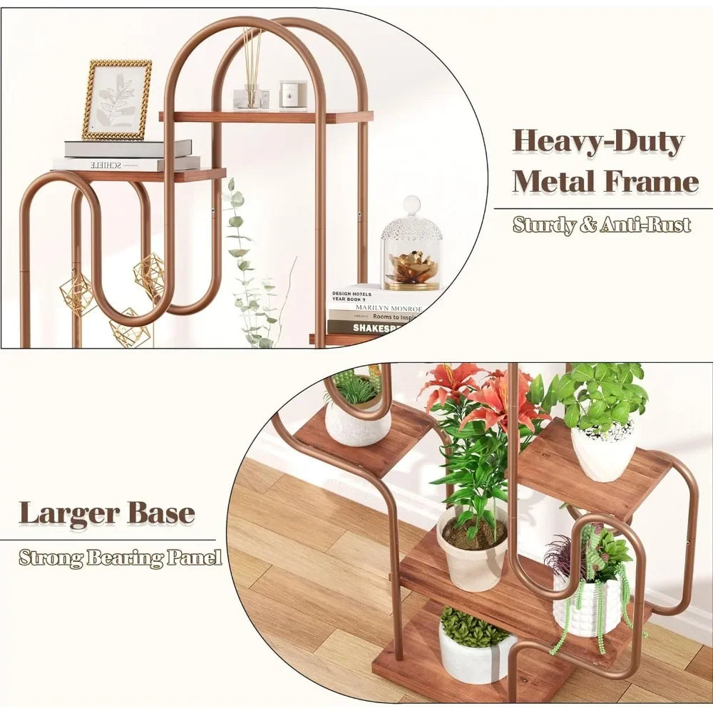 Large Irregular Heavy-Duty Copper Cactus Shelves (6-Tier)