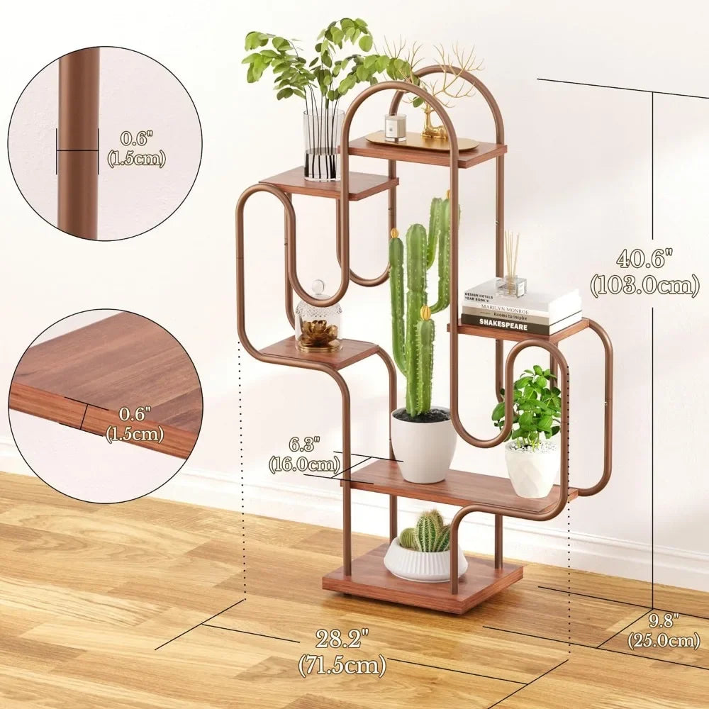 Large Irregular Heavy-Duty Copper Cactus Shelves (6-Tier)