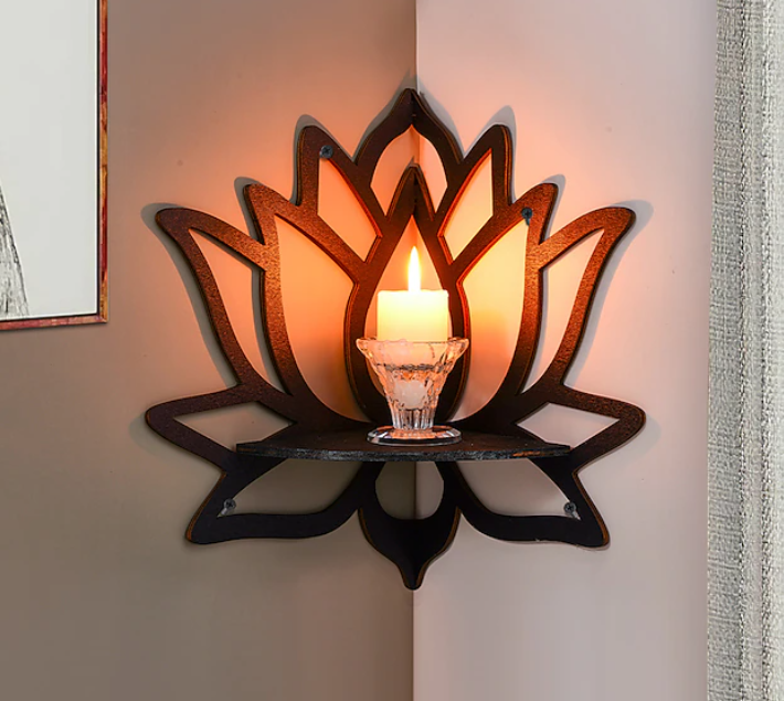 Wooden Lotus Shelf