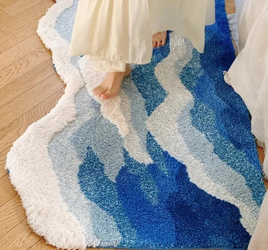 Aesthetic Wave Plush Bedroom Rug