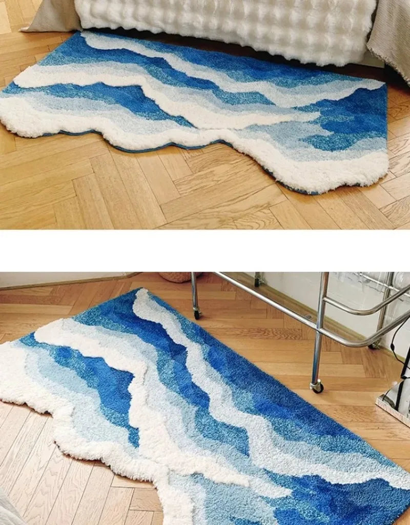 Aesthetic Wave Plush Bedroom Rug