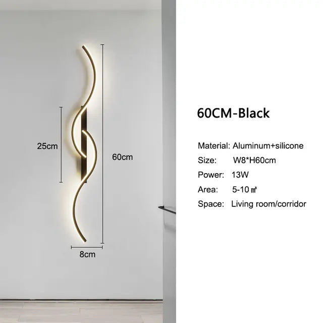 Modern Minimalist S-Shaped Wall Sconce