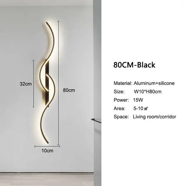 Modern Minimalist S-Shaped Wall Sconce