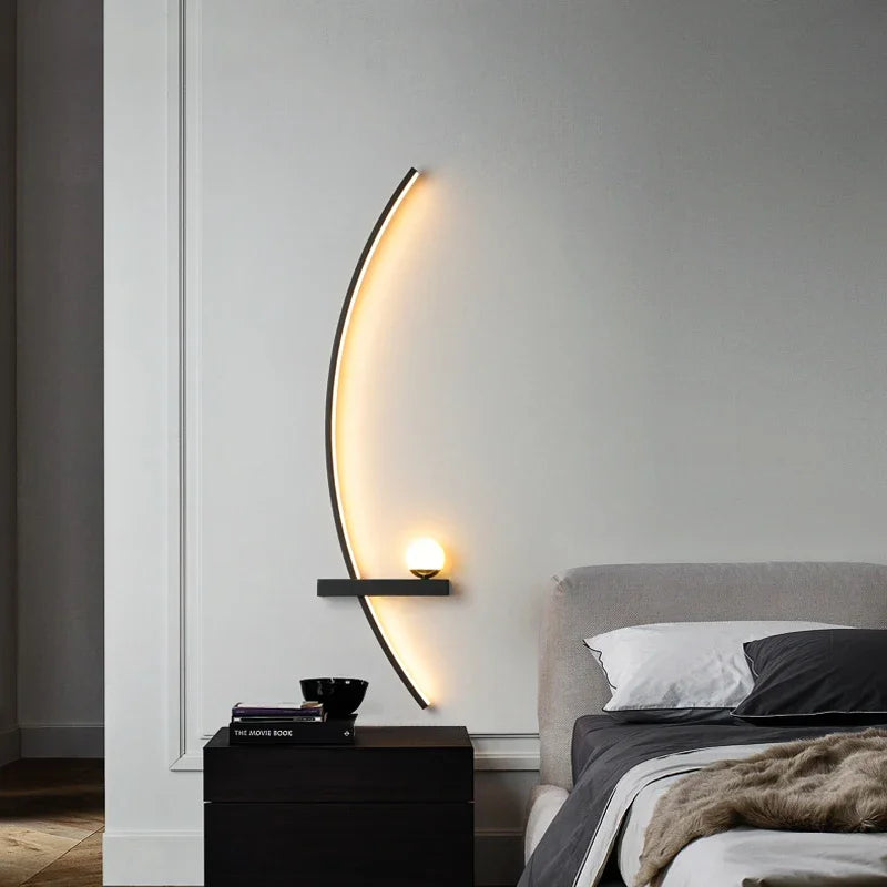 Nordic LED Modern Curved Wall Lamp