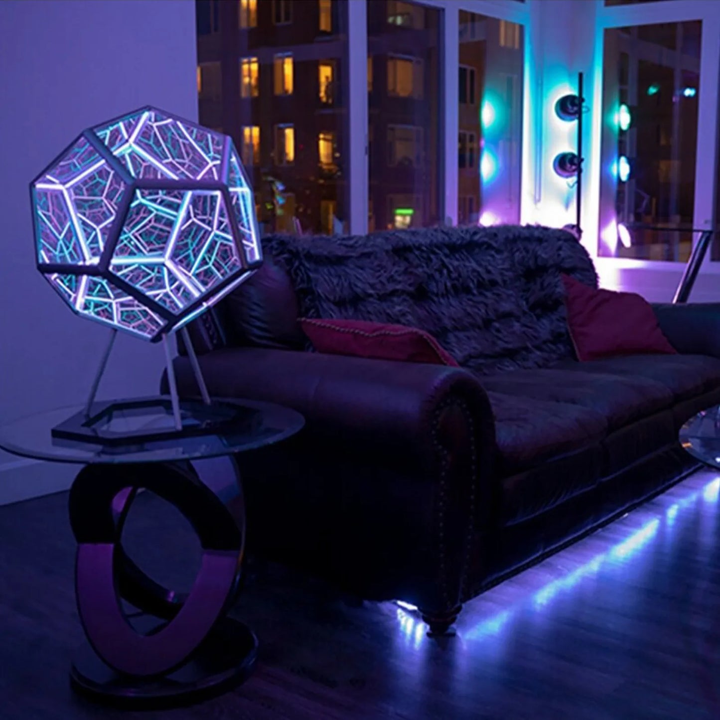 Large Remote Control Infinity Dodecahedron Lamp