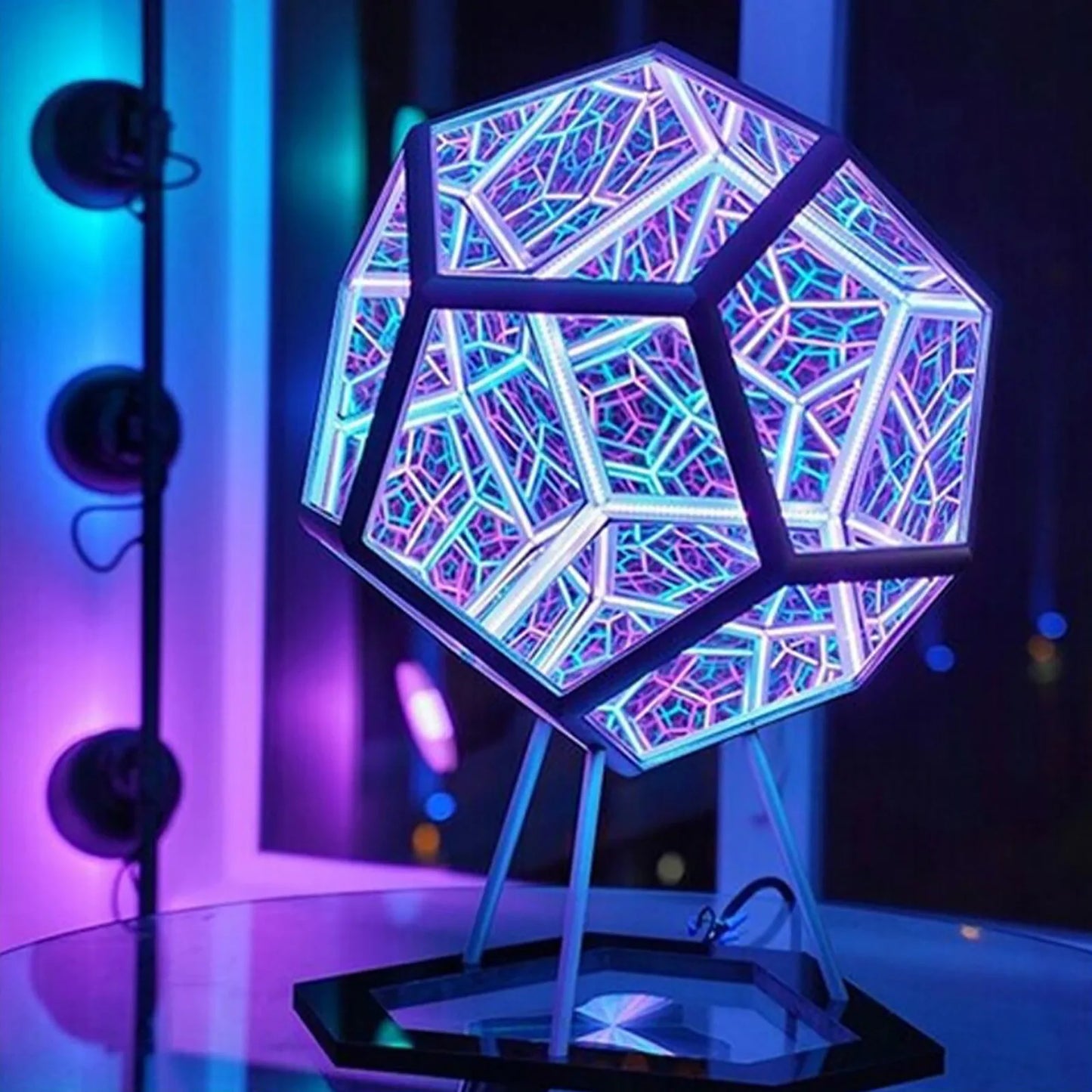 Large Remote Control Infinity Dodecahedron Lamp