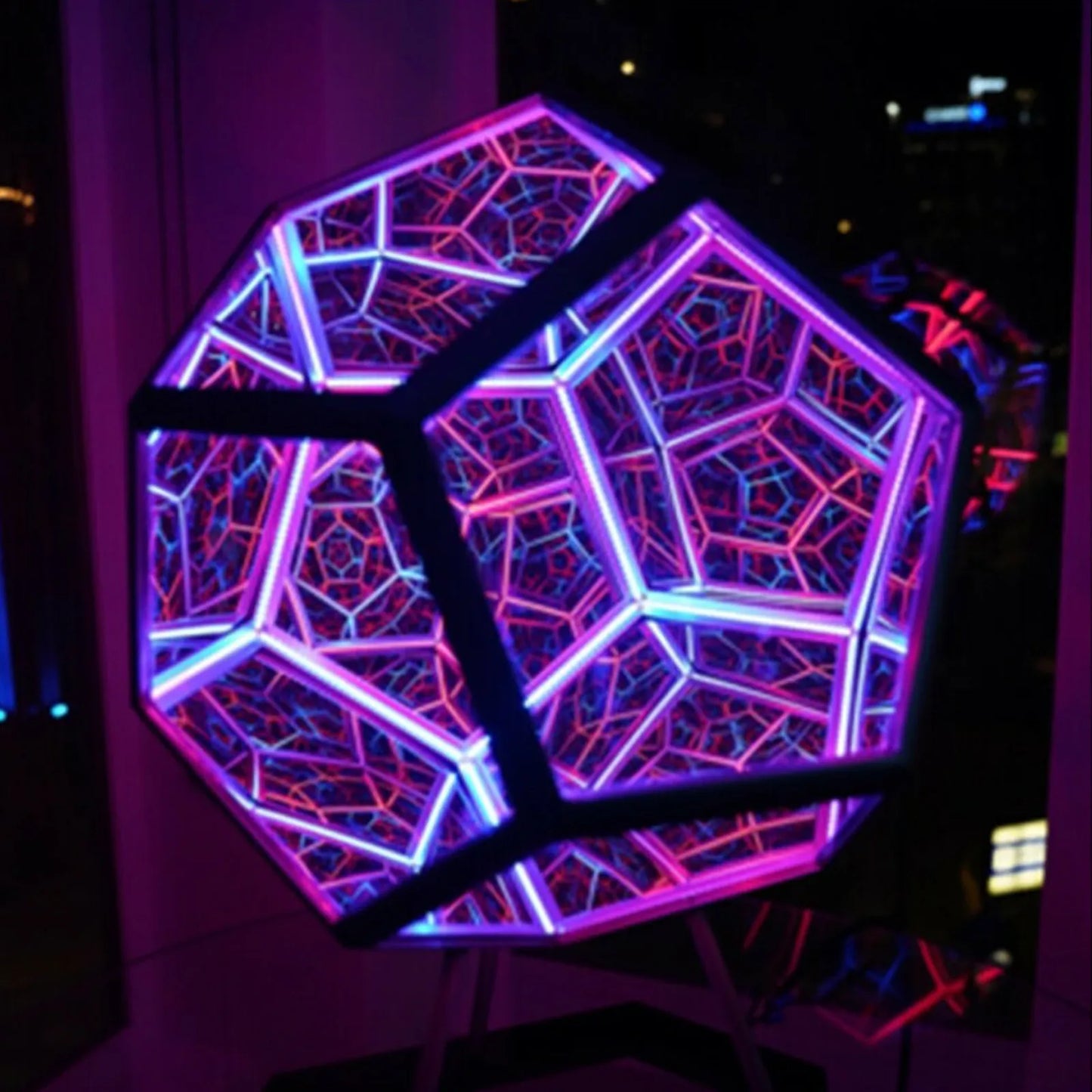 Large Remote Control Infinity Dodecahedron Lamp