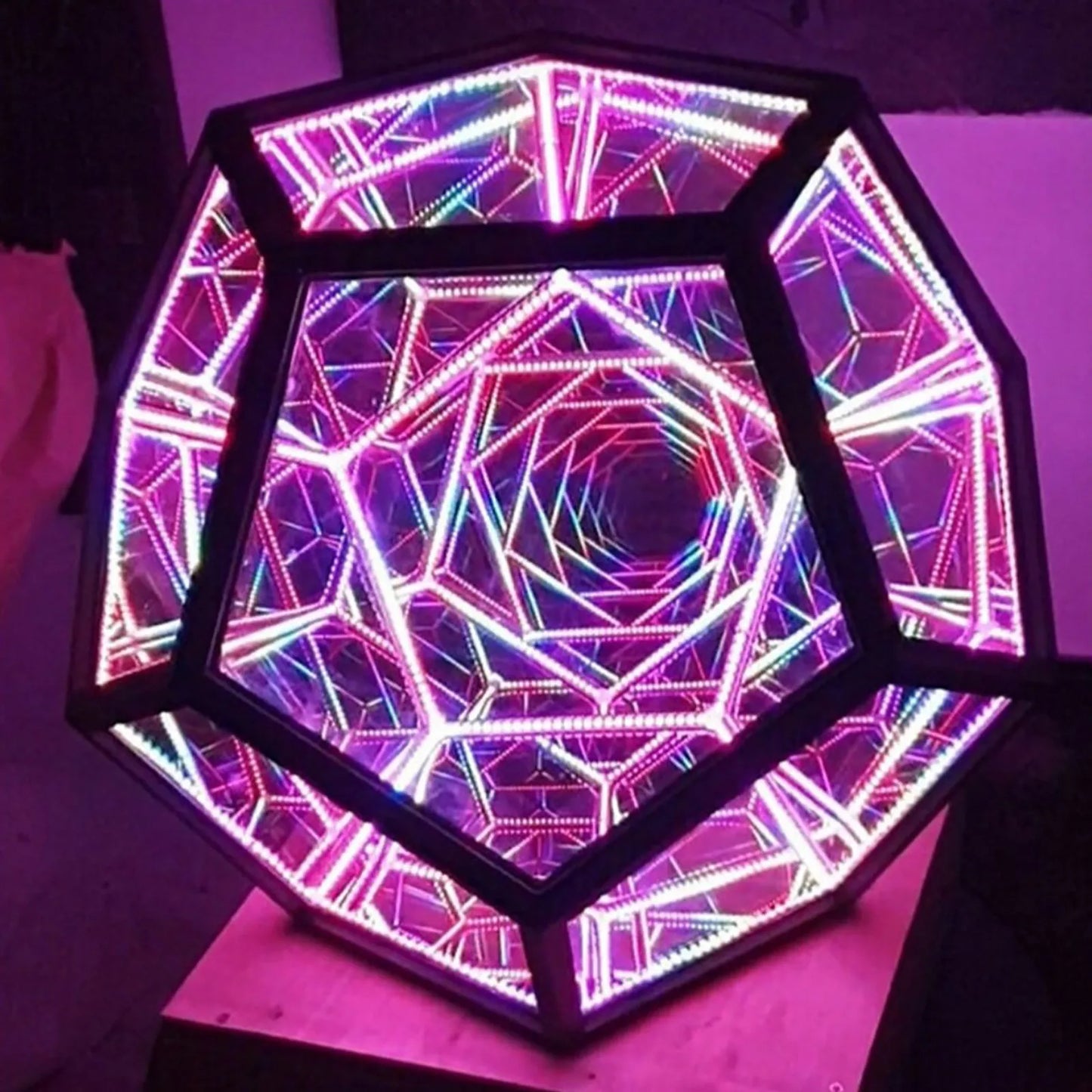 Large Remote Control Infinity Dodecahedron Lamp