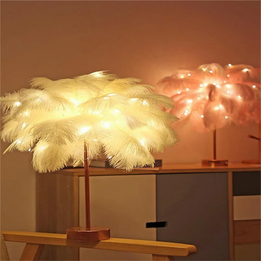 Bedside Feather Lamp