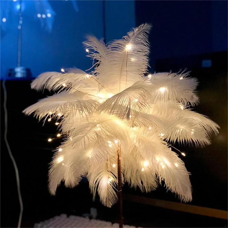 Bedside Feather Lamp