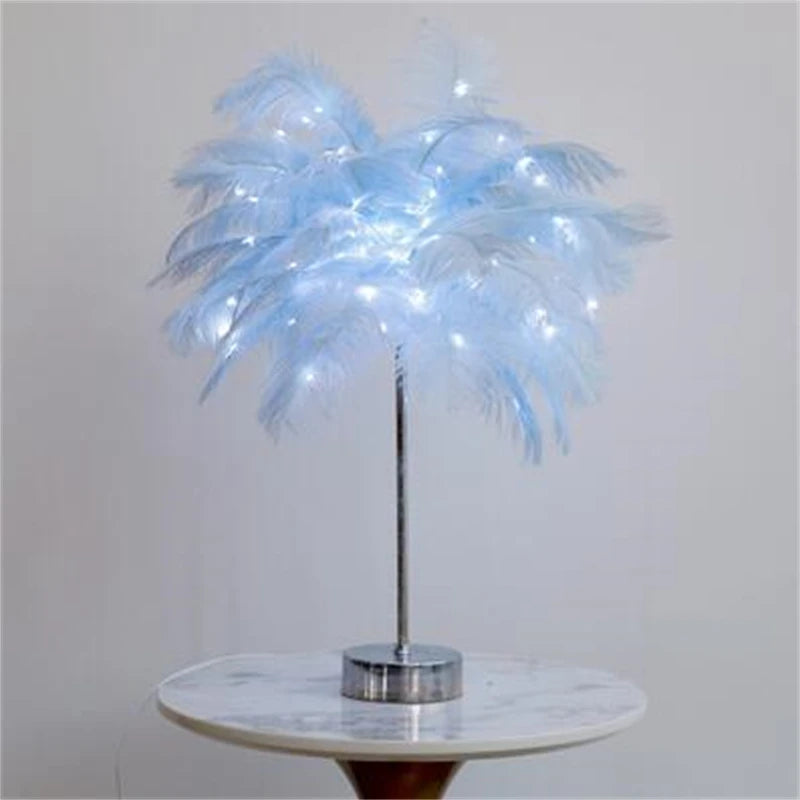 Bedside Feather Lamp