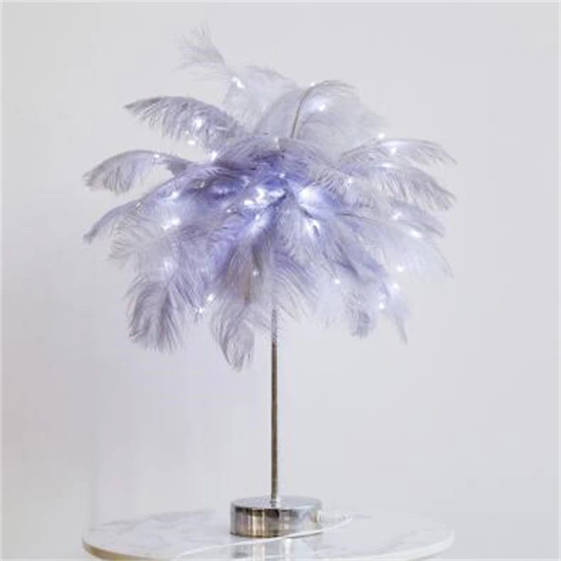 Bedside Feather Lamp