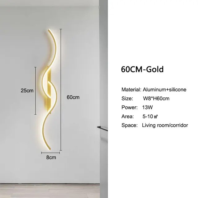 Modern Minimalist S-Shaped Wall Sconce