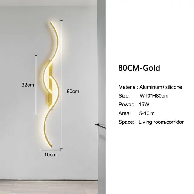 Modern Minimalist S-Shaped Wall Sconce