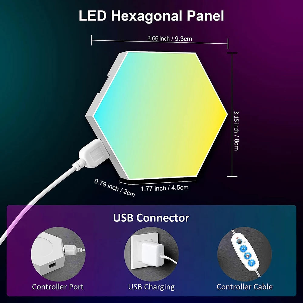 Hexagonal LED Gaming Room Wall Panelling