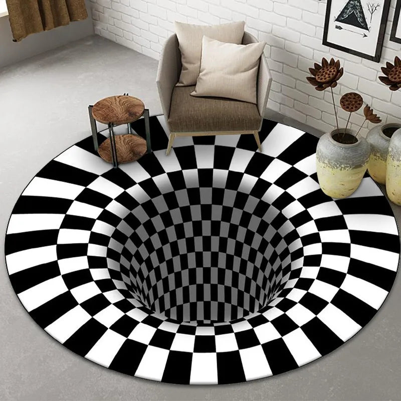 3D Illusion Chequered Rug