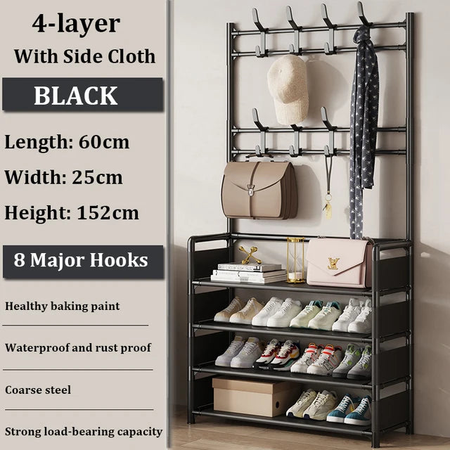 Multi-layer Shoe, Jacket and Hat Rack