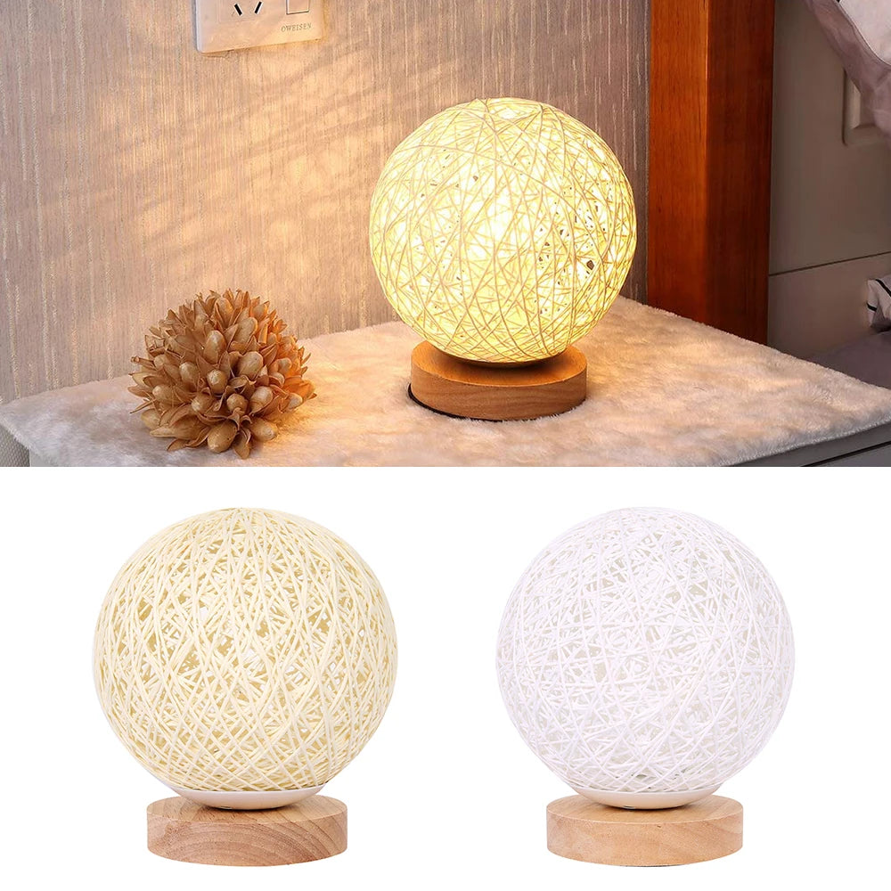 Rattan Ball Bedside Lamp