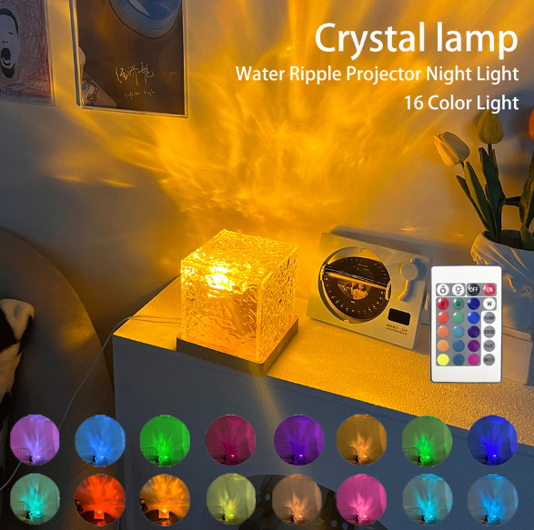 16-Colour Crystal Water Ripple Light