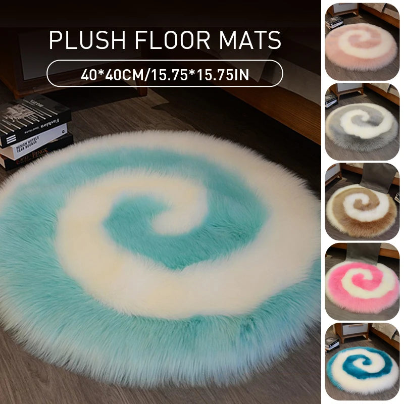 Washable Faux Fur Spiral Rug