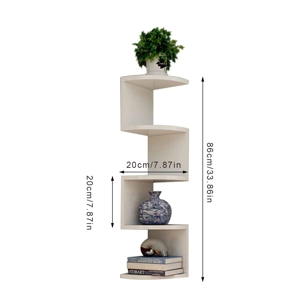 5-Tier Nordic Zigzag Wall Shelving Unit