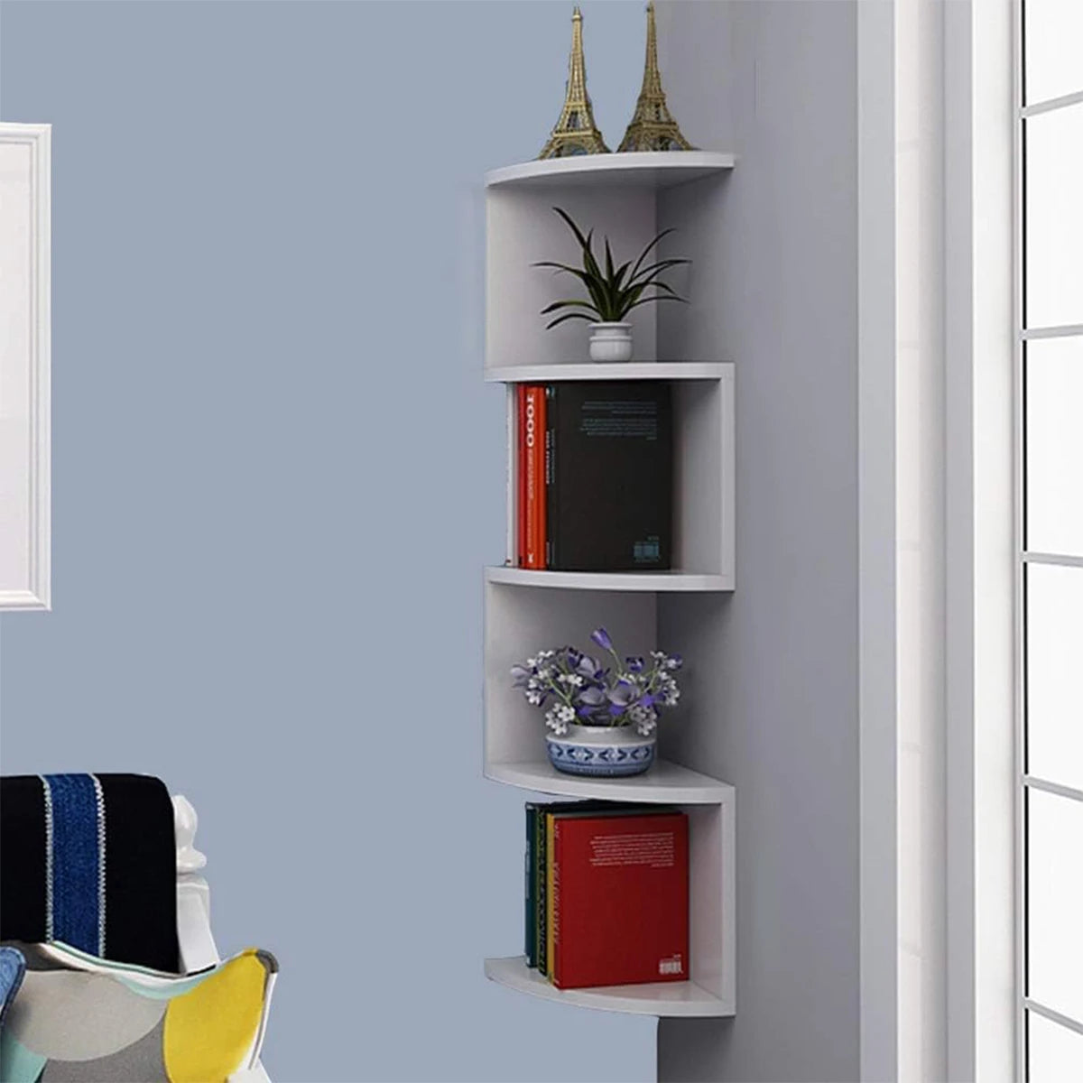 5-Tier Nordic Zigzag Wall Shelving Unit