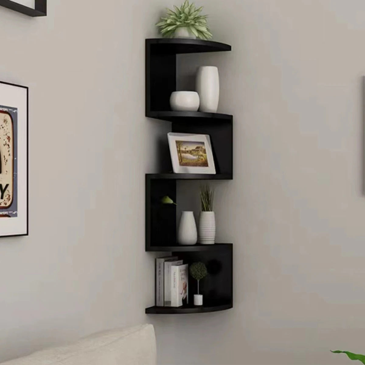 5-Tier Nordic Zigzag Wall Shelving Unit