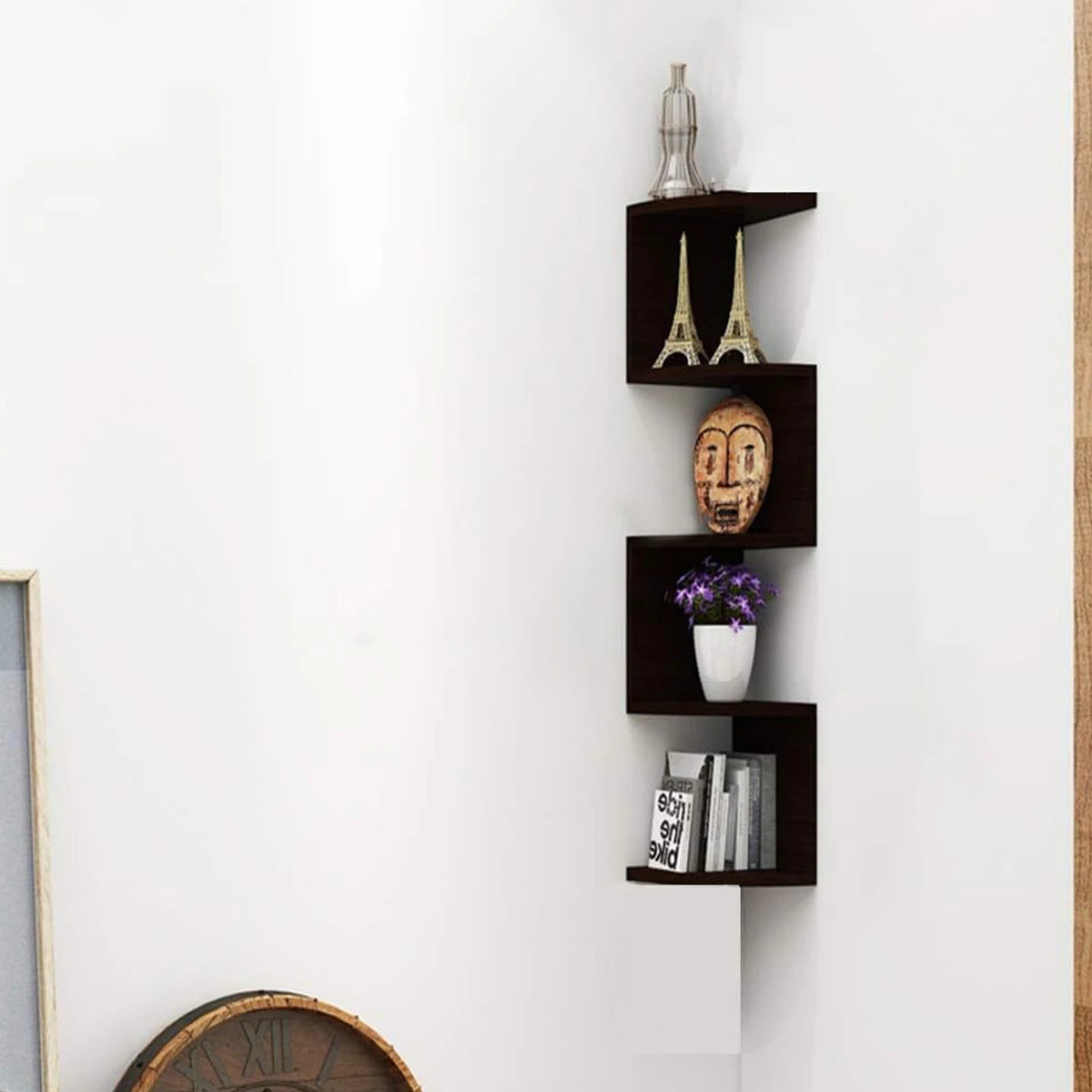 5-Tier Nordic Zigzag Wall Shelving Unit