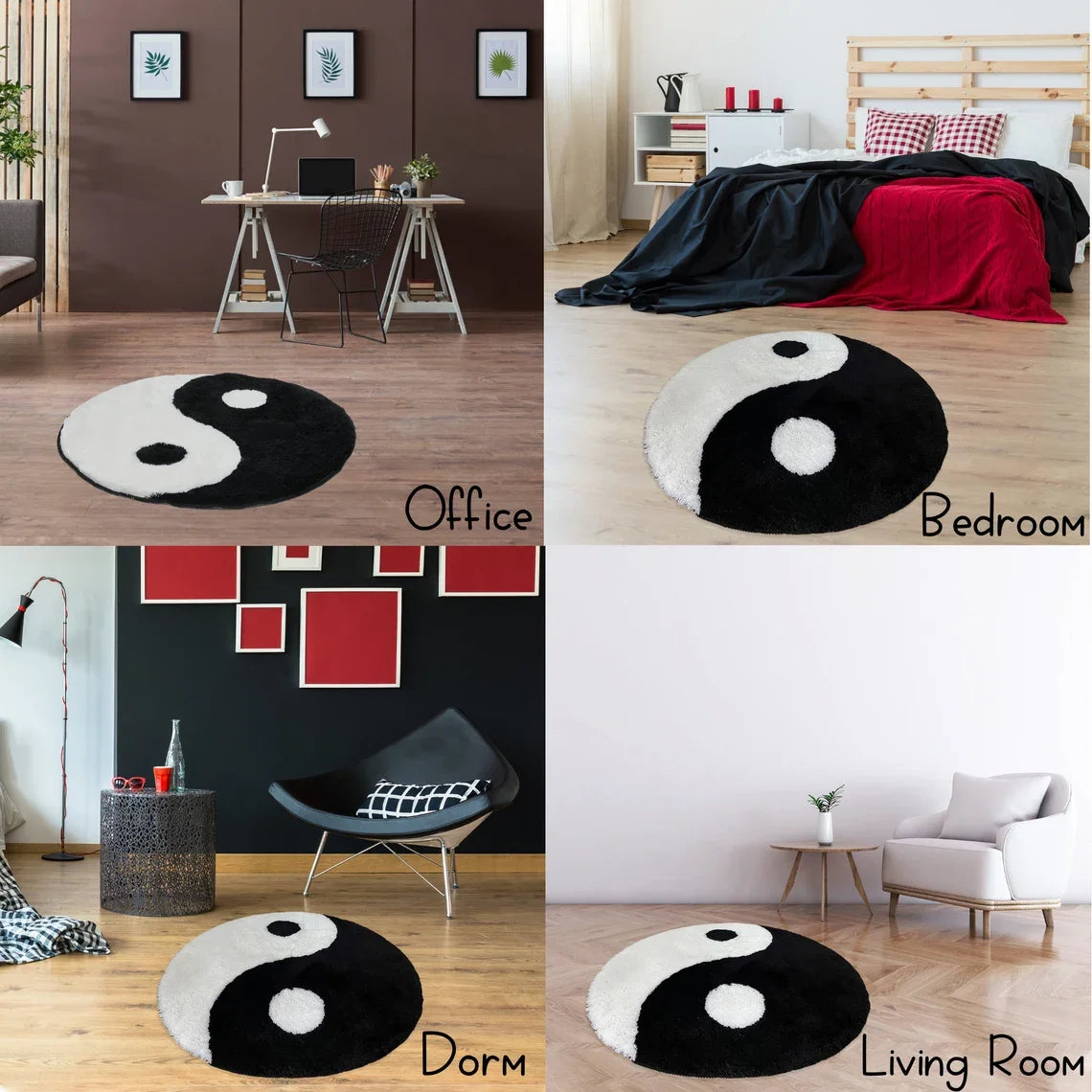 Ultra Soft Yin Yang Bedroom Rug