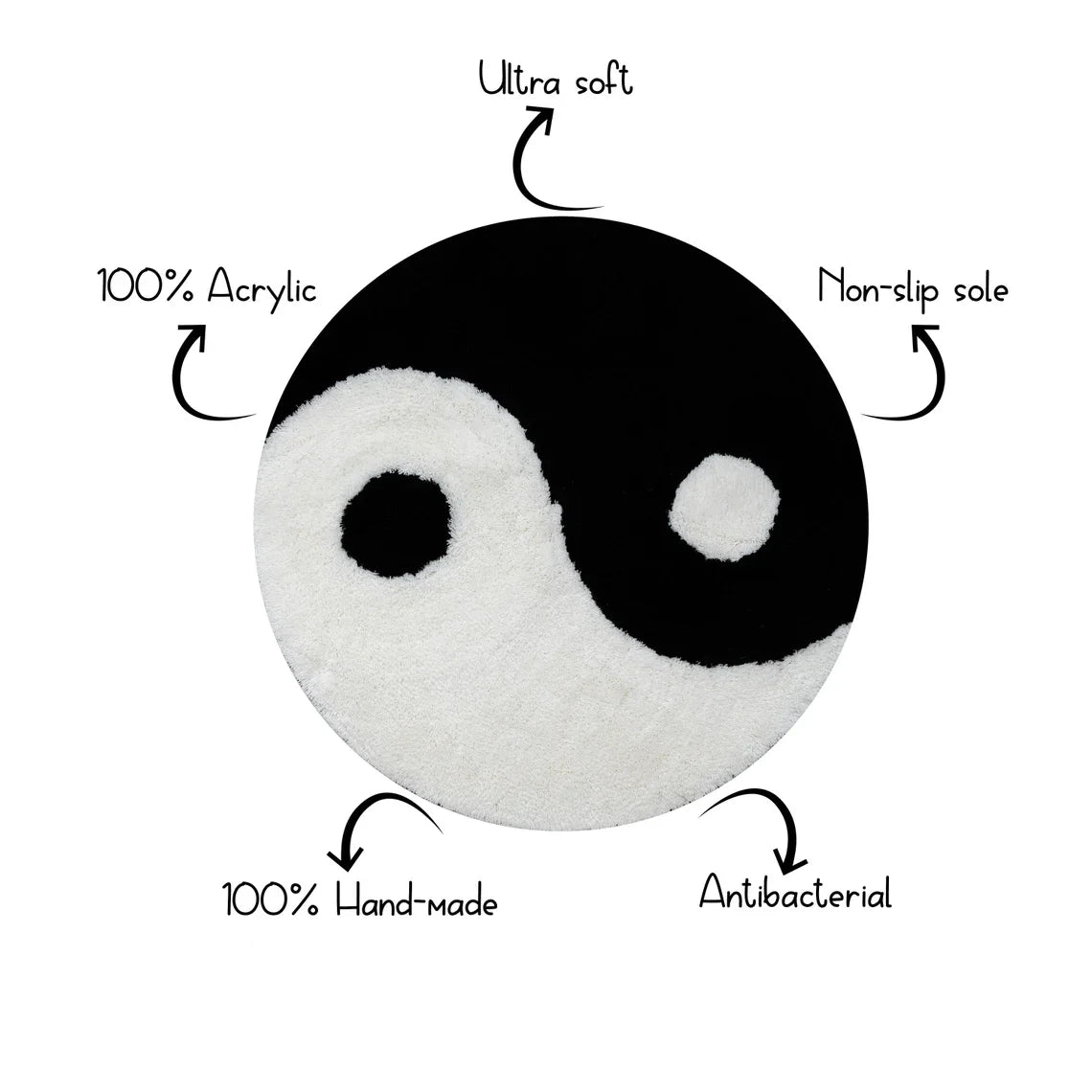 Ultra Soft Yin Yang Bedroom Rug