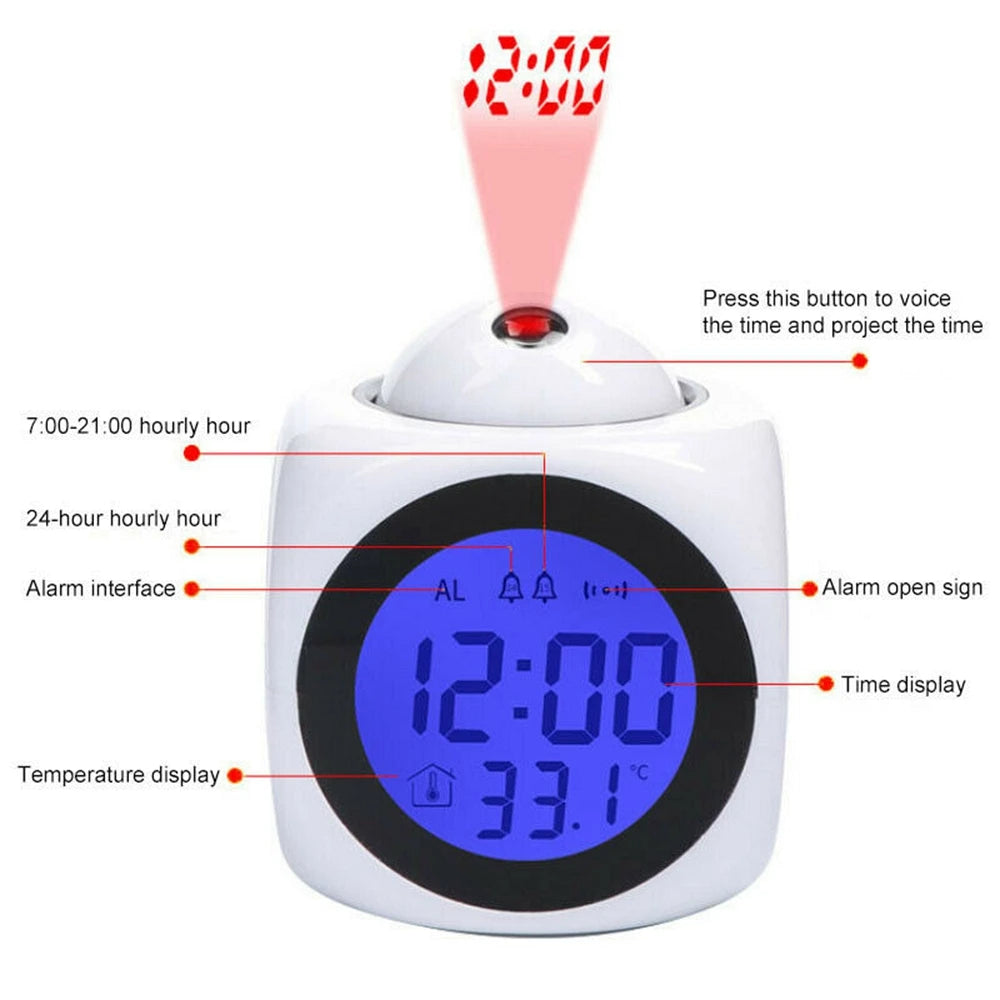 Modern LCD Digital Ceiling Clock Projector